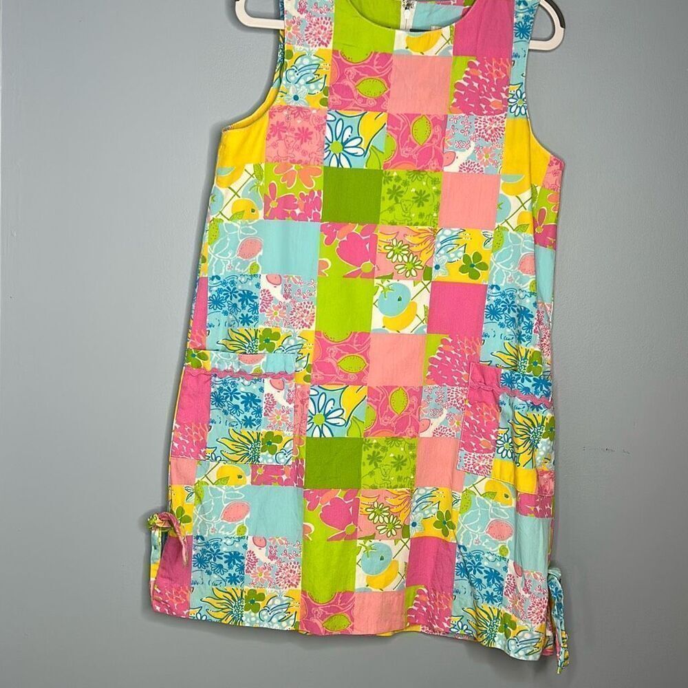 Lilly Pulitzer Patchwork Lemon Flower Shift Dress Girls 10